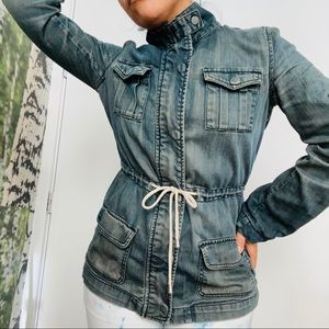 Snap & Tie Denim Jacket Size Small